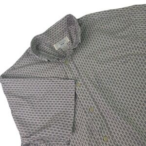 Supreme Shirt Mens Medium Blue Geometric Short Sleeve Button Down Cotton Casual